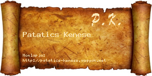 Patatics Kenese névjegykártya